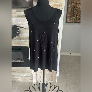 Mauve Two Tone Black/Tan Sleeveless Top. Size M (193)‎